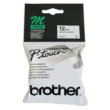 Imagen de Best Price Square Tape, 12MM, 8M, White/Black Ink MK231BZ by Brother
