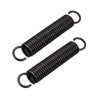 Imagen de sourcing map Resorte de extensión: diámetro del alambre 2,5 mm, exterior 18 acero longitud libre 110 mm tensión doble gancho pequeño 2 piezas