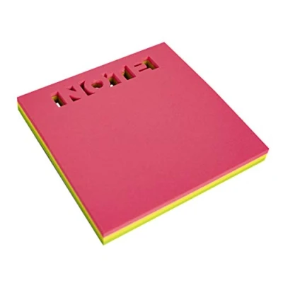 Imagen de APLI 18336 Notas adhesivas troquelado NOTE de 75 x mm, bloc hojas en 3 colores surtidos fluorescentes