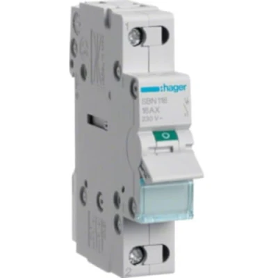 Imagen de Hager SBN116 1P 1module(s) Corta circuito circuitos (16 A, 17,5 mm, 68 83 20 50 C, 40 80 C)