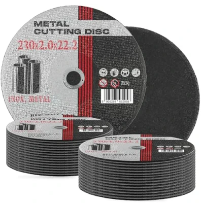 Imagen de 25x Disco de Corte Metal 230 mm x 22,2 2,0 Acero Metálico INOX Hierro Chapa Discos Amoladora Angular Herramientas Eléctricas
