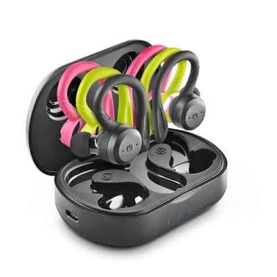 Imagen de NGS ARTICA Jogger Auricular Inalámbrico Deportivo Compatible con Tecnología TWS y Bluetooth 5.3, Resistente al Agua, Conexión Automática, 40h de Batería, Diseño Minimalista Ergonómico