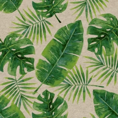 Imagen de 25 Servilletas sostenibles de papel reciclado flores hojas tropicales la selva tropical como Decoración mesa. con diseño. ecológica sostenible reciclado.