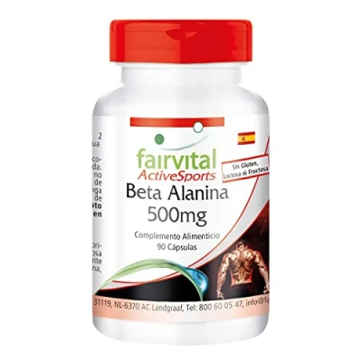 Imagen de Fairvital Beta Alanina 500mg 90 cápsulas aminoácido popular sin necesidad mezclar 100% vegano calidad probada y altamente dosificado Made in Germany