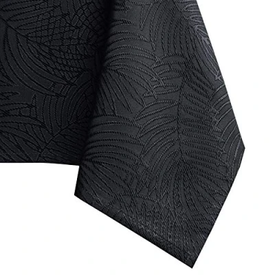 Imagen de AmeliaHome Mantel con Efecto Loto Resistente al Agua poliéster Negro Gaia 110x200 cm