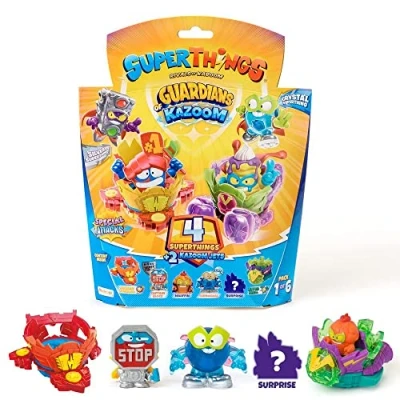 Imagen de Superthings Serie Guardians of Kazoom, Pack de 4 (Incluye 3 y 1 capitán Plateado) 1/6