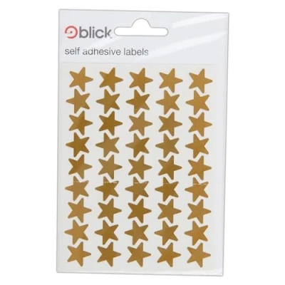 Imagen de Blick etiquetas, oro metálico, pegatinas autoadhesivas, estrellas, 14 mm, 135 para el hogar, oficina, familia, escuela, calendario de vacaciones, planificador, tabla recompensas,