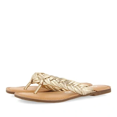 Imagen de GIOSEPPO Sandalias Planas Trenzadas Color Dorado para Mujer bicas
