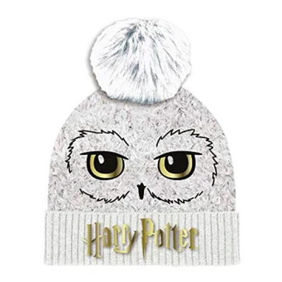 Imagen de Harry Potter Gorro Hedwig Boina, Blanco, Talla única Unisex Adulto
