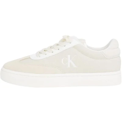 Imagen de Calvin Klein Classic Cupsole Low Mix MG WN YW0YW01636, Zapatillas Deportivas Mujer, White (Creamy White/Bright White), 36 EU