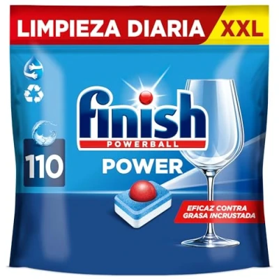 Imagen de Finish Powerball Power All in 1 pastillas para el lavavajillas todo en Pack ahorro 110