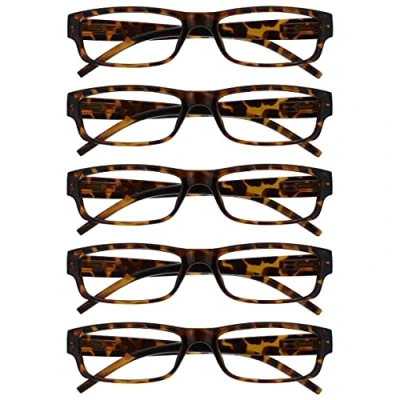 Imagen de The Reading Glasses Company La Compañía Gafas De Lectura Marrón Carey Valor Pack 5 Ligero Hombres Mujeres RRRRR32 2 +3,50