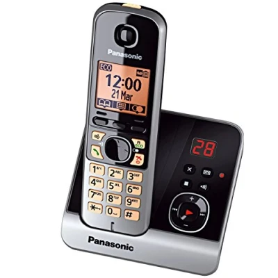 Imagen de Panasonic KX TG6722GB Pack de 2 teléfonos digitales inalámbricos (pantalla LCD 1.8&#039;&#039;, manos libres), negro [Importado Alemania] [versión importada]