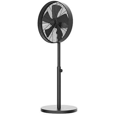 Imagen de Newlux Ventilador de Pie W1250 Smart 5 Aspas ø40cm, 3 Velocidades y Motor Cobre. Pedestal con Oscilación 90º, Inclinación 80º Altura Regulable Hasta 125cm (Negro)