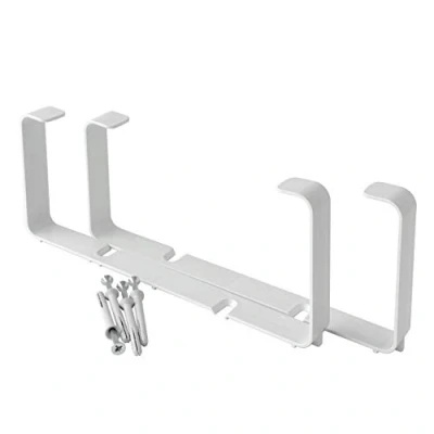 Imagen de La Ventilazione STV2229B N.º 2 Soportes Tornillos y Tacos para Tubo Rectangular, 220 x 90 mm, Color Blanco, 220x90 mm