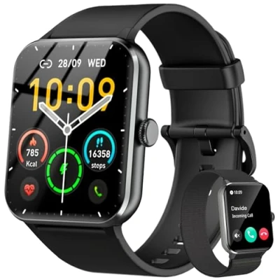 Imagen de Baolubao Reloj Inteligente Mujer, 1.85&quot; Smartwatch con Llamadas y Whatsapp Mensajes Bluetooth, Pulsómetro, Monitor de Sueño, 100+ Modos Deporte, Monitores Actividad para Android iOS
