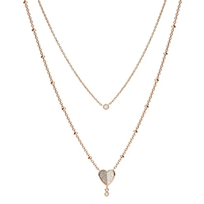 Imagen de Fossil Collar Para Mujer Vintage Glitz, Longitud: 42Cm + 5Cm De Acero Inoxidable Oro Rosa, JF03648791