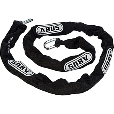 Imagen de ABUS cadena 6KS para asegurar bicicletas, objetos y más de 6 mm grosor se puede combinar con un candado 110 cm largo, negro