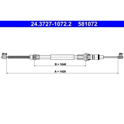 Imagen de ATE 24.3727 1072.2 Cable de Freno Mano 1420 RENAULT: MASTER 2 Pritsche/Fahrgestell, Kasten, Bus