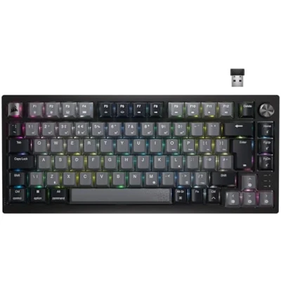 Imagen de CORSAIR Teclado mecánico inalámbrico K65 PLUS 75% RGB intercambiable en caliente Interruptores lineales rojos MLX prelubricados Montaje superior Amortiguación de sonido doble capa