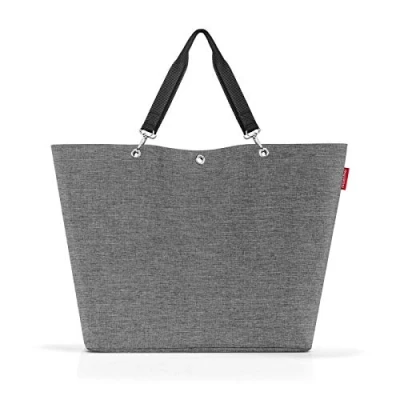 Imagen de reisenthel shopper XL Bolsa estable para irte de picnics e compras, con cremallera, hecho tela poliéster, diseño repelente al agua, en plata Twist silver