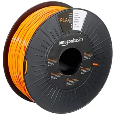 Imagen de Amazon Basics Filamento para impresora 3D, ácido poliláctico (PLA), 1.75 mm, cinta de 1 kg, naranja