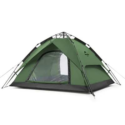 Imagen de Naturehike Tiendas Instantáneas Carpa para Acampar Automática 3/4 Personas Domo de Dos Pisos Familiar Grande con Bolsa Transporte (Verde Bosque 3P)