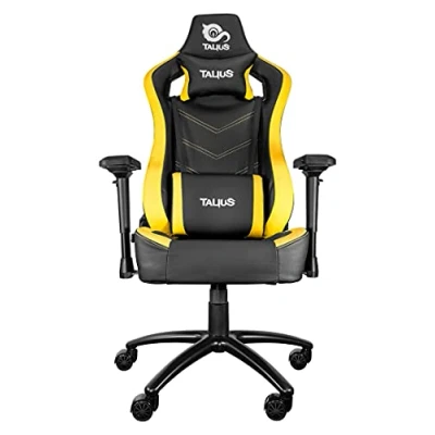Imagen de Talius Vulture Silla Gaming Profesional, Butterfly, Ergonómica, Reposabrazos 4D, Base Metal, Altura Ajustable Alto Respaldo Reclinable, Ruedas Nylon (Yellow)