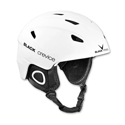 Imagen de BLACK CREVICE Casco de esquí Kitzbühel I diseño Deportivo para Hombre y Mujer policarbonato Transpirable Talla Ajustable (M, Blanco)