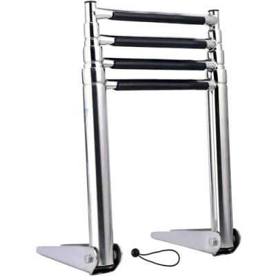 Imagen de TREPPE Escalera Plegable de Acero Inoxidable Barco, Telescópica para Barco Yate 4 Escalones
