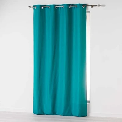 Imagen de Douceur d&#039;Intérieur Absolu Cortina con Ojales (140 x 280 cm, 140 Microfibra, Lisa, poliéster), Azul