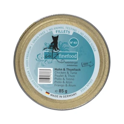 Imagen de catz finefood Comida húmeda para Gatos nº 413 de Pollo y atún en Jalea sin Cereales tu Gato azúcar gelatina, 85 g (12 Unidades)