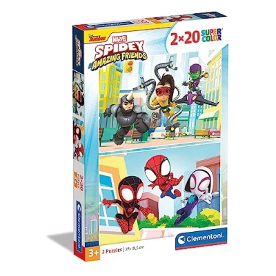 Imagen de Clementoni Puzzle Infantil 2 Puzzles de 20 Piezas Marvel Spidey, Infantiles Superheroes, a Partir 3 años (24794)