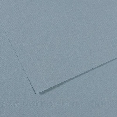 Imagen de Canson Mi Teintes Papel de Color Pulpa Teñida, 160 g/m2, Azul (Light Blue 490), 21x29,27, Pack 25