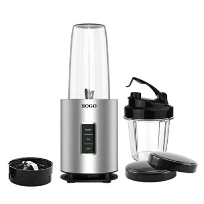 Imagen de SOGO SS 5520 Nutri Life Bullet Blender, 1200W, Kit Vasos Sin BPA, Batidora de Vaso Individual, Licuadora para Smoothies Color Gris