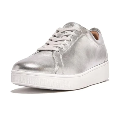 Imagen de Fitflop Rally Tennis Sneaker Leather Updated, Zapatillas sin Cordones Mujer, Silver, 39 EU