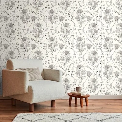 Imagen de Livingwalls Papel pintado blanco y negro para salón dormitorio 394272 no tejido selva 10,05 m x 0,53 5,33 m² Fabricado en Alemania