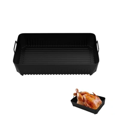 Imagen de Horuili® Molde de silicona para freidora, freidora aire, aire caliente, Accesorios freidoras Reutilizable, AF500 (2x10,4L)