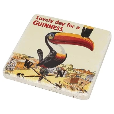 Imagen de Guinness Posavasos con efecto de piedra, diseño tucán