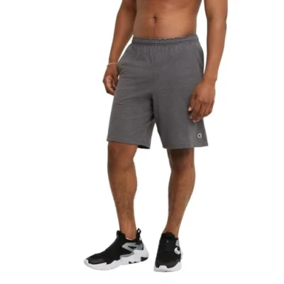 Imagen de Champion auténticos hombres de algodón Jersey Pantalones cortos con bolsillos, gris oscuro, Medium