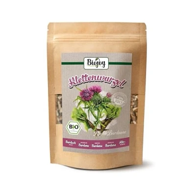 Imagen de Biojoy Raíz de bardana BÍO (250 g), seca y cortada, sin aditivos (Radix Bardanae)