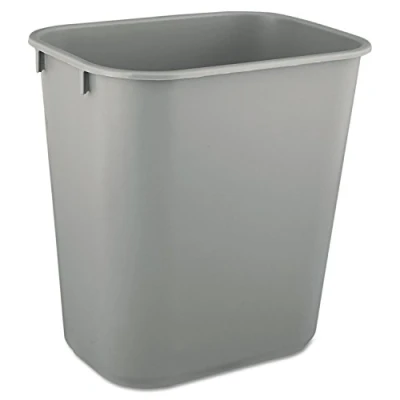 Imagen de Rubbermaid Commercial Products FG295500GRAY Papelera rectangular con tapa basculante, capacidad de 12.9 l, gris