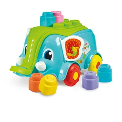 Imagen de Clementoni Soft Clemmy Carrito de bebé Bloques Blandos para niños 10 Meses Construcción Suave Fabricado en Italia, Multicolor (17697)