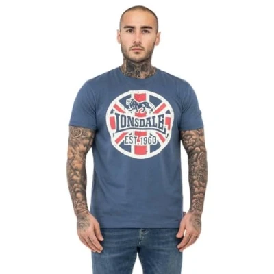 Imagen de Lonsdale Normale Passform Lunklet Camiseta estampada, Hombre, Talla: Large, Navy ecru red