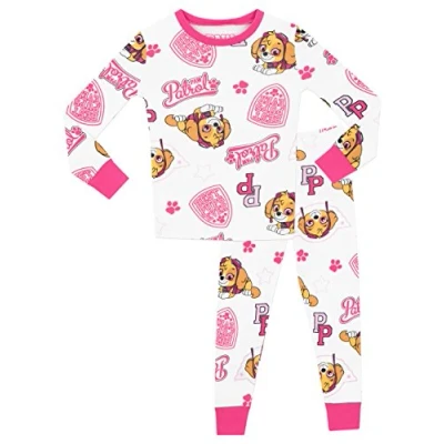 Imagen de Paw Patrol Pijamas para Niñas Ajuste Ceñido Blanco 4 5 Años