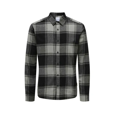 Imagen de Only &amp; Sons Onsgudmund Checked Shirt Camisa, Hombre, Talla: Small, Grau