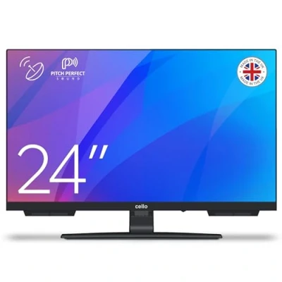 Imagen de Cello C2424SH TV LED HD de 24&quot; con Triple sintonizador sin Marco (DVB C/ S2/ T2) Pitch Sound Ideal para Habitaciones pequeñas Hecho en Europa [2024]