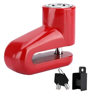 Imagen de Sonew Bloqueo de Freno Disco Seguridad, Cerradura antirrobo del Rotor Pesado para la Vespa, Motocicleta, Bicicleta(Red)