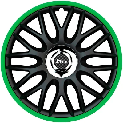 Imagen de J TEC Orden R J13517 Tapacubos 13in negro/verde, cromo