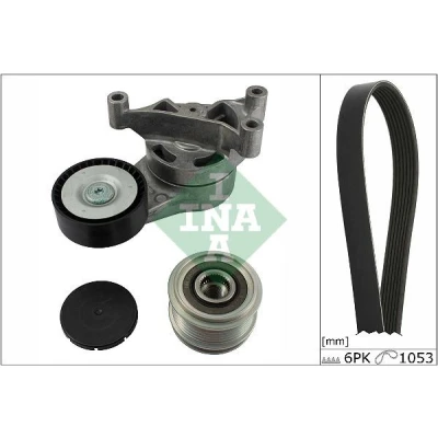 Imagen de INA 529 0052 20 Juego de correas trapeciales poli V con polea rueda libre VOLKSWAGEN: Passat B6 Berlina, GOLF 5, 6, SEAT: Leon II Hatchback